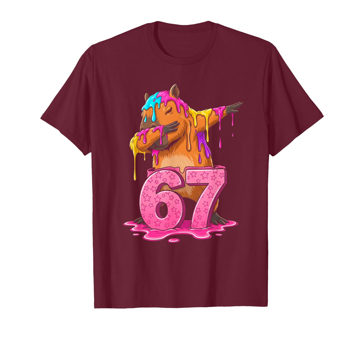 67 Animals Funny 67 Brainrot Youth Kids Capybara 67 T-Shirt