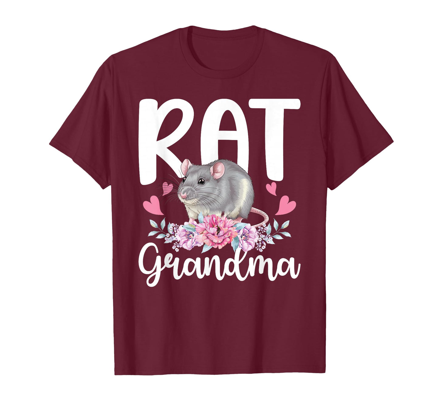 Rat Grandma Flowers Rat Owner Rat Lover Rat Grandmother T-Shirt