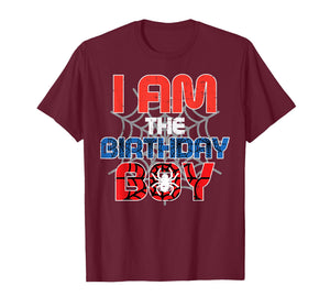 I Am The Birthday Boy Spider Party Family Matching Boys Kids T-Shirt