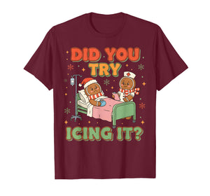 Funny Christmas Gingerbread Nurse Humor T-Shirt