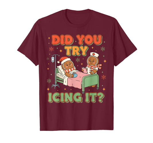 Funny Christmas Gingerbread Nurse Humor T-Shirt