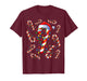 Red and White Candy Cane Santa Christmas Funny Xmas Lights T-Shirt
