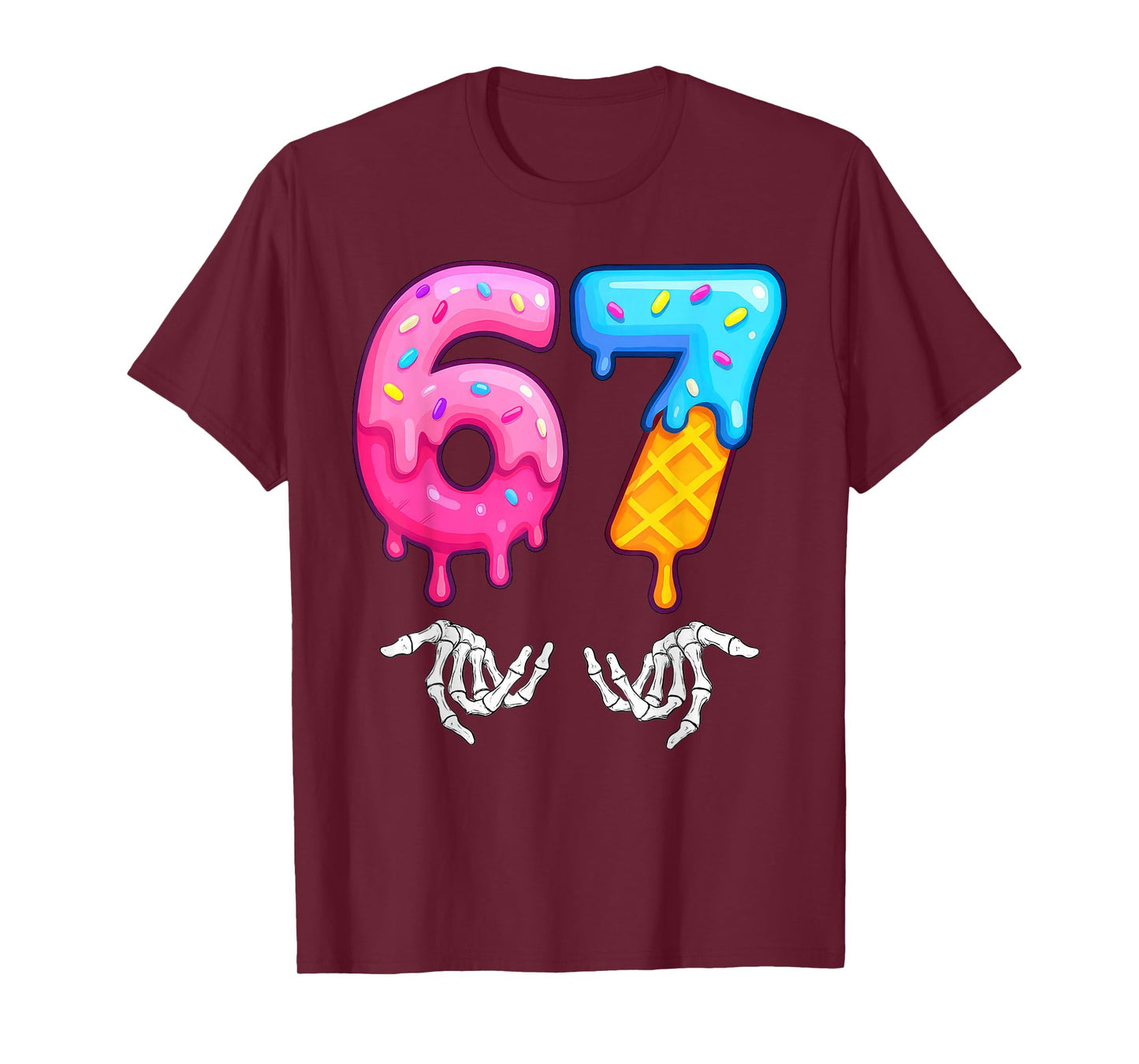 Number 67 Matching Six Seven 6 7 Meme 6-7 Halloween Costume T-Shirt
