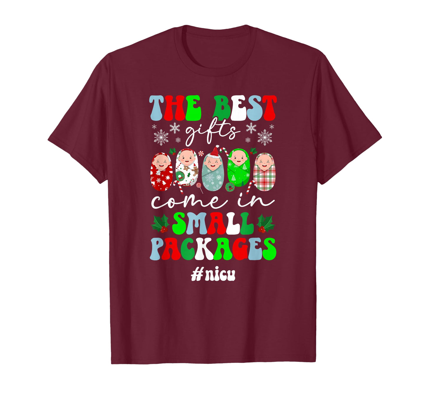 Groovy Christmas NICU Nurse Xmas Party Neonatal ICU Nurse T-Shirt