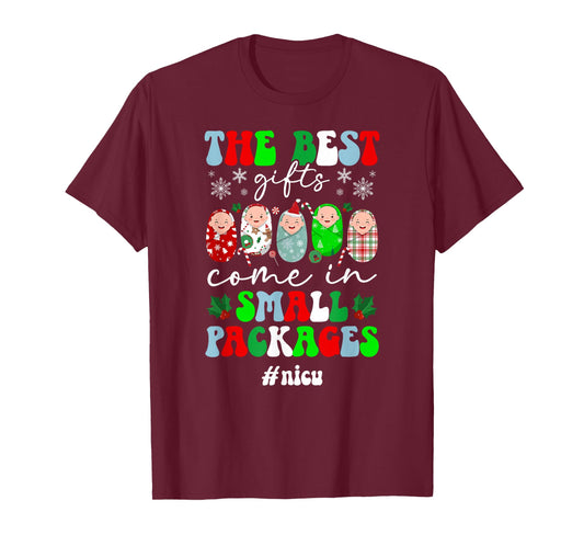 Groovy Christmas NICU Nurse Xmas Party Neonatal ICU Nurse T-Shirt