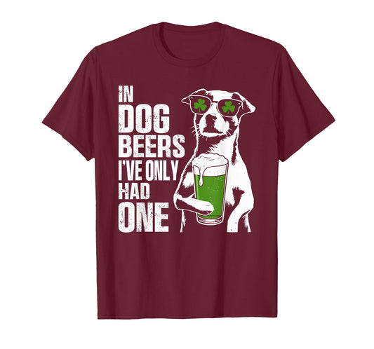 Dog Beer St Patty's Shamrock Funny St Patrick's Day T-Shirt
