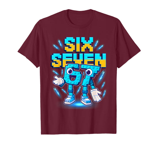 Six Seven Brainrot Italian Funny 67 Kids Gaming Meme T-Shirt