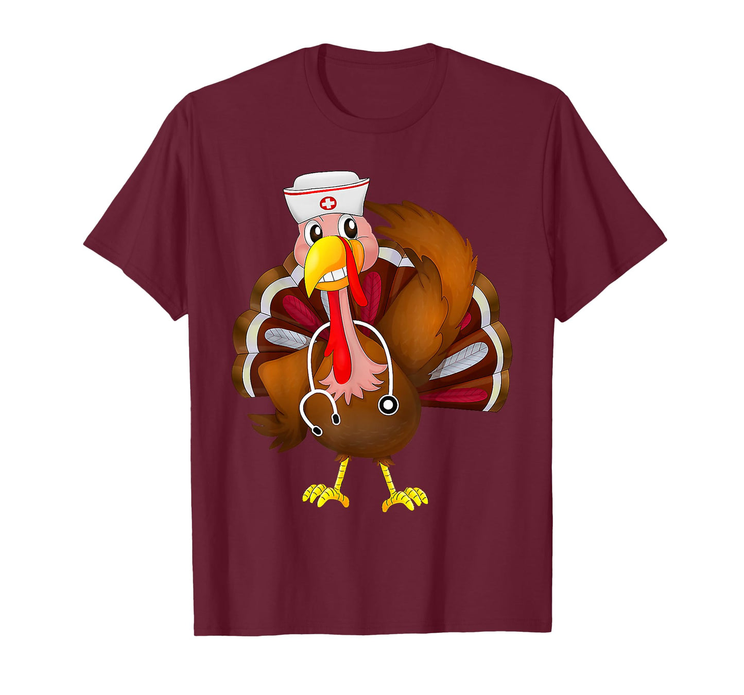 Thanksgiving Scrub Tops Women Turkey Nurse Holiday Nursing T-Shirt