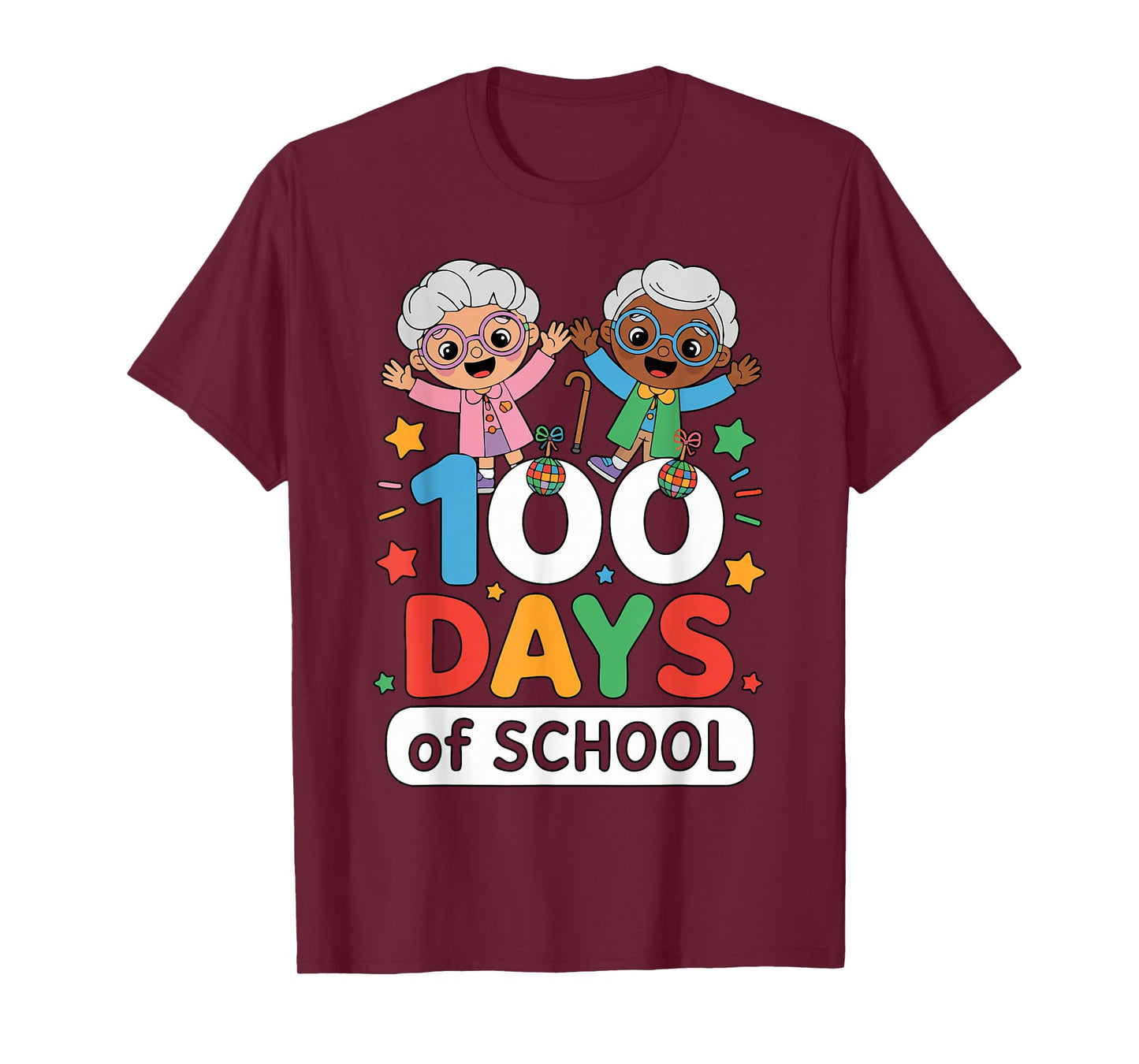 100 Days of School Funny Old People Costume for Kids T-Shirt