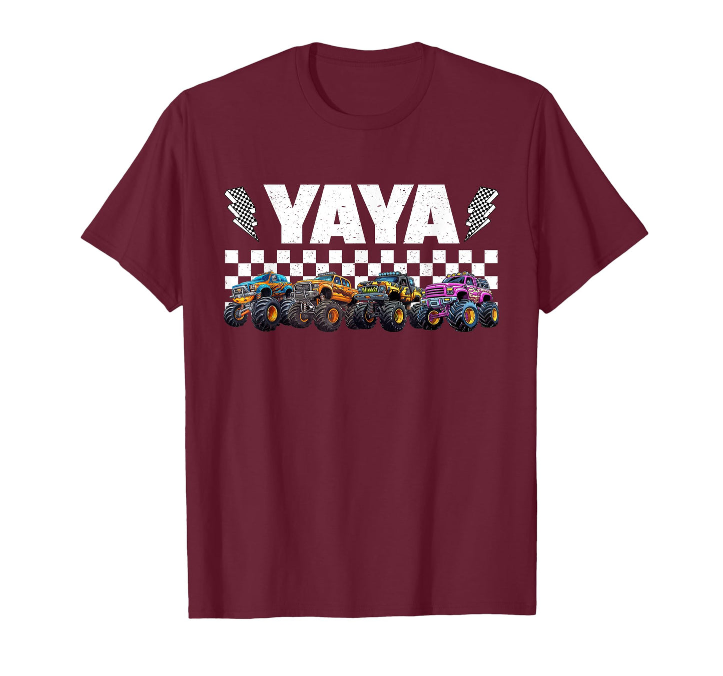 Yaya Retro Monster Truck Family Crew Birthday Matching T-Shirt