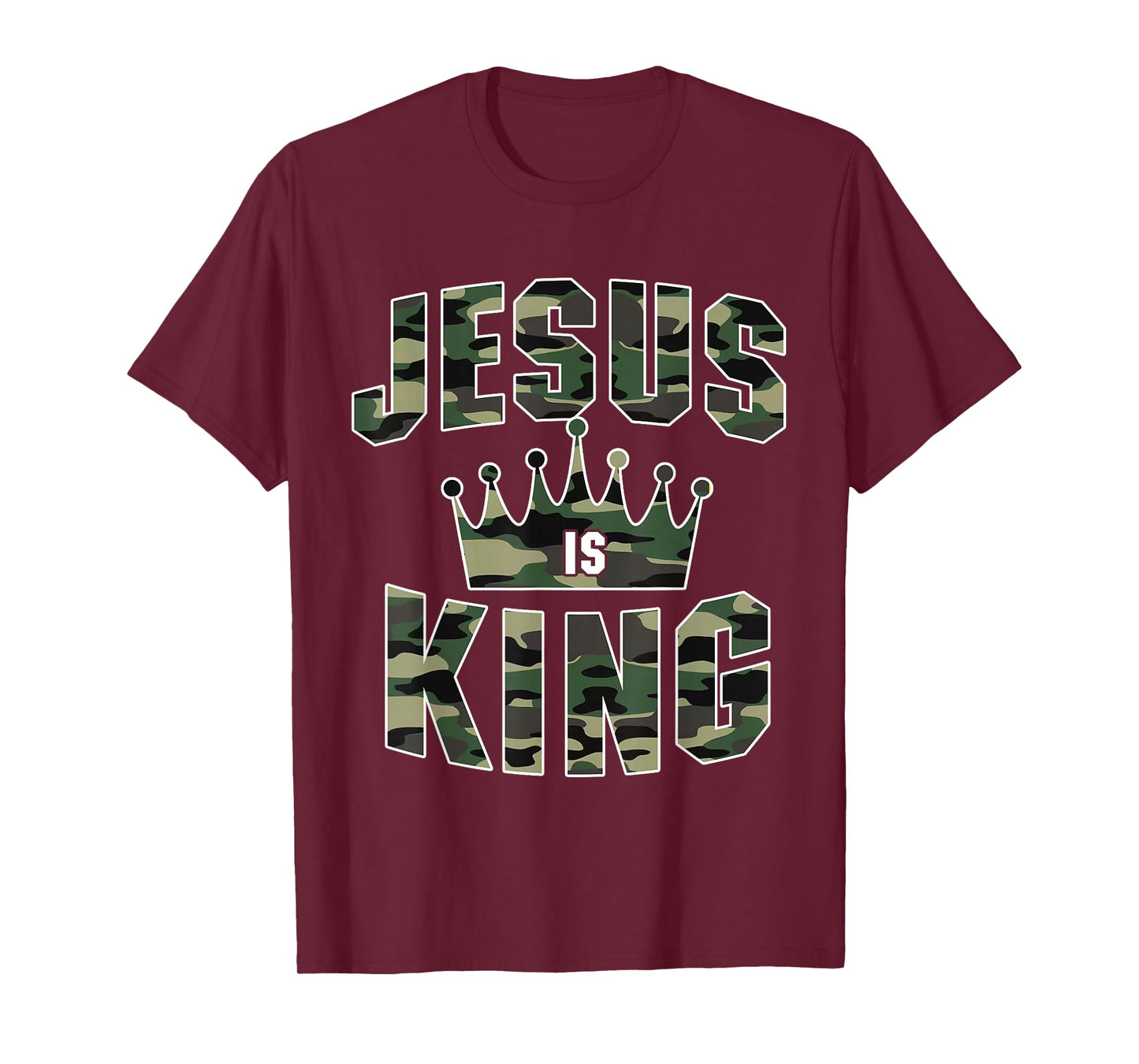 Camo Jesus is King Christian Men Women T-Shirt