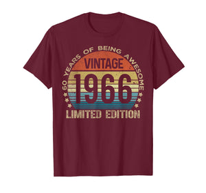 60 Year Old Gifts Vintage 1966 Limited Edition 60th Birthday T-Shirt