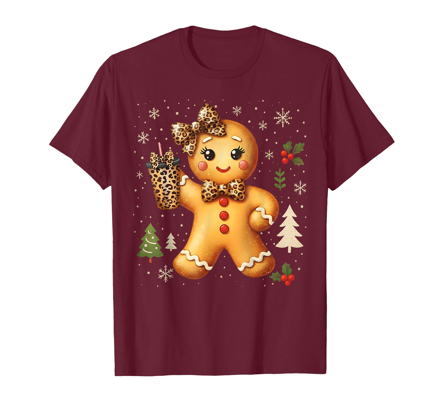 Cute Gingerbread Christmas Snow Xmas Gifts for Men Women Kid T-Shirt