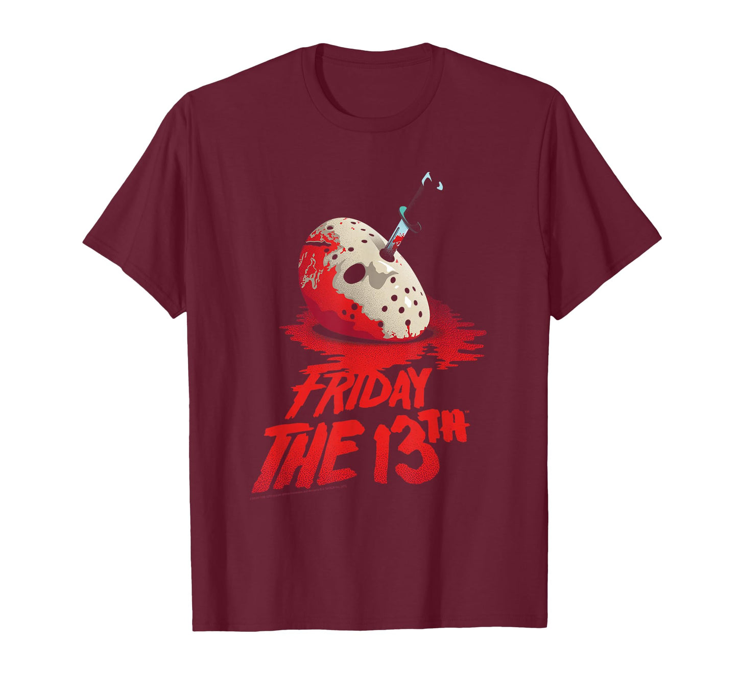 Friday The 13th Jason Mask in Blood with Logo Horror Movie T-Shirt