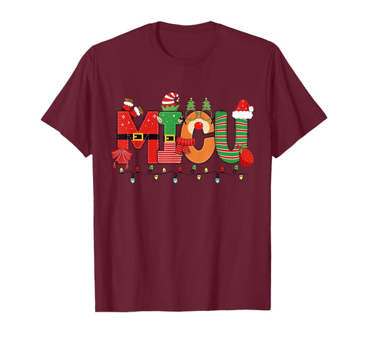 MICU Medical Intensive Care Unit Nurse RN Christmas Lights T-Shirt