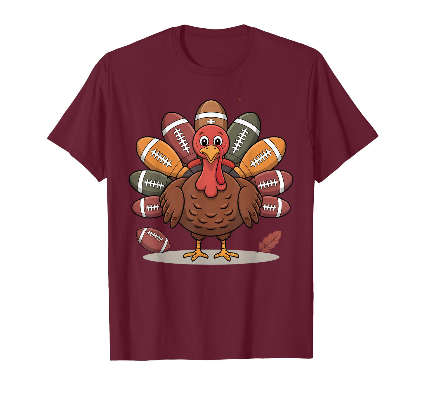 Thankful Football Turkey Thanksgiving Fall Boys Men Women T-Shirt