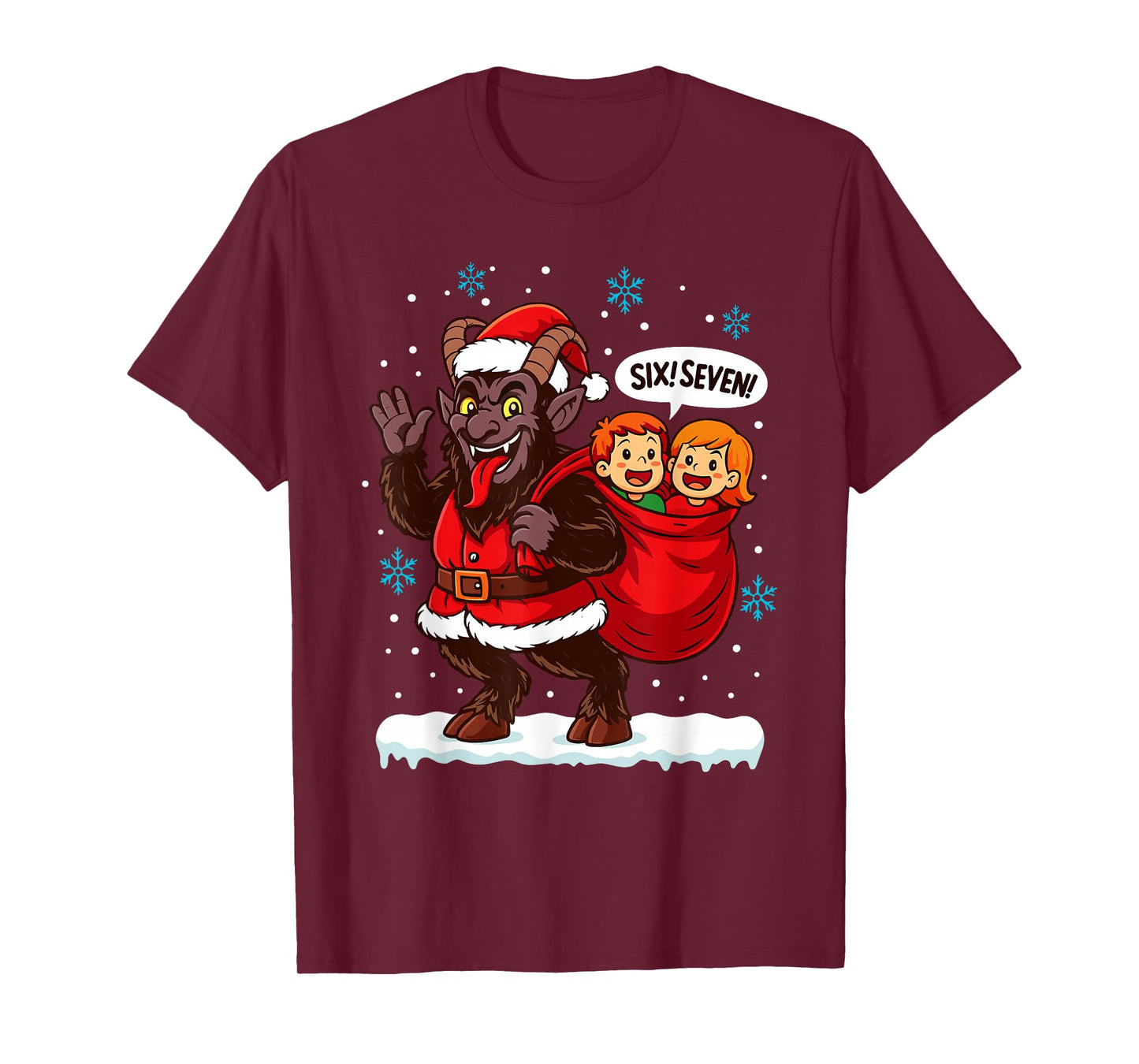 Six Seven Krampus Men Women Kids Ugly Christmas T-Shirt