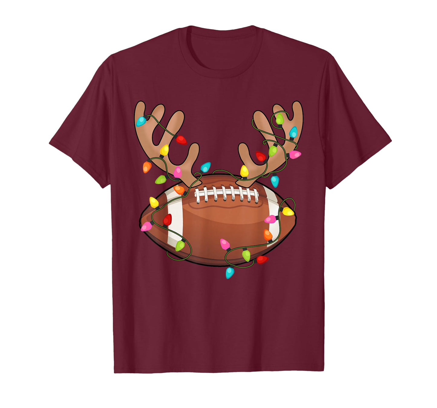 Santa Sports Design for Men Boys Christmas Football Player T-Shirt