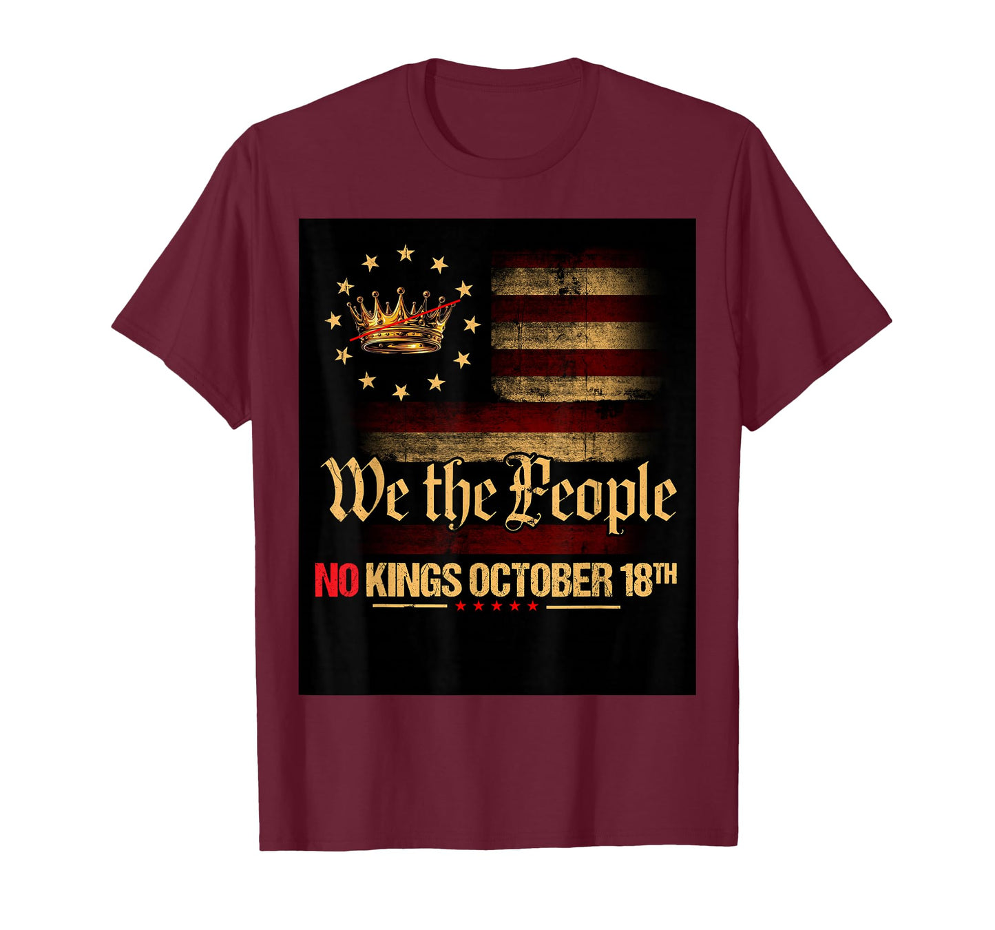 No Kings Shirt Vintage America Flag 1776 October 18 Tee T-Shirt