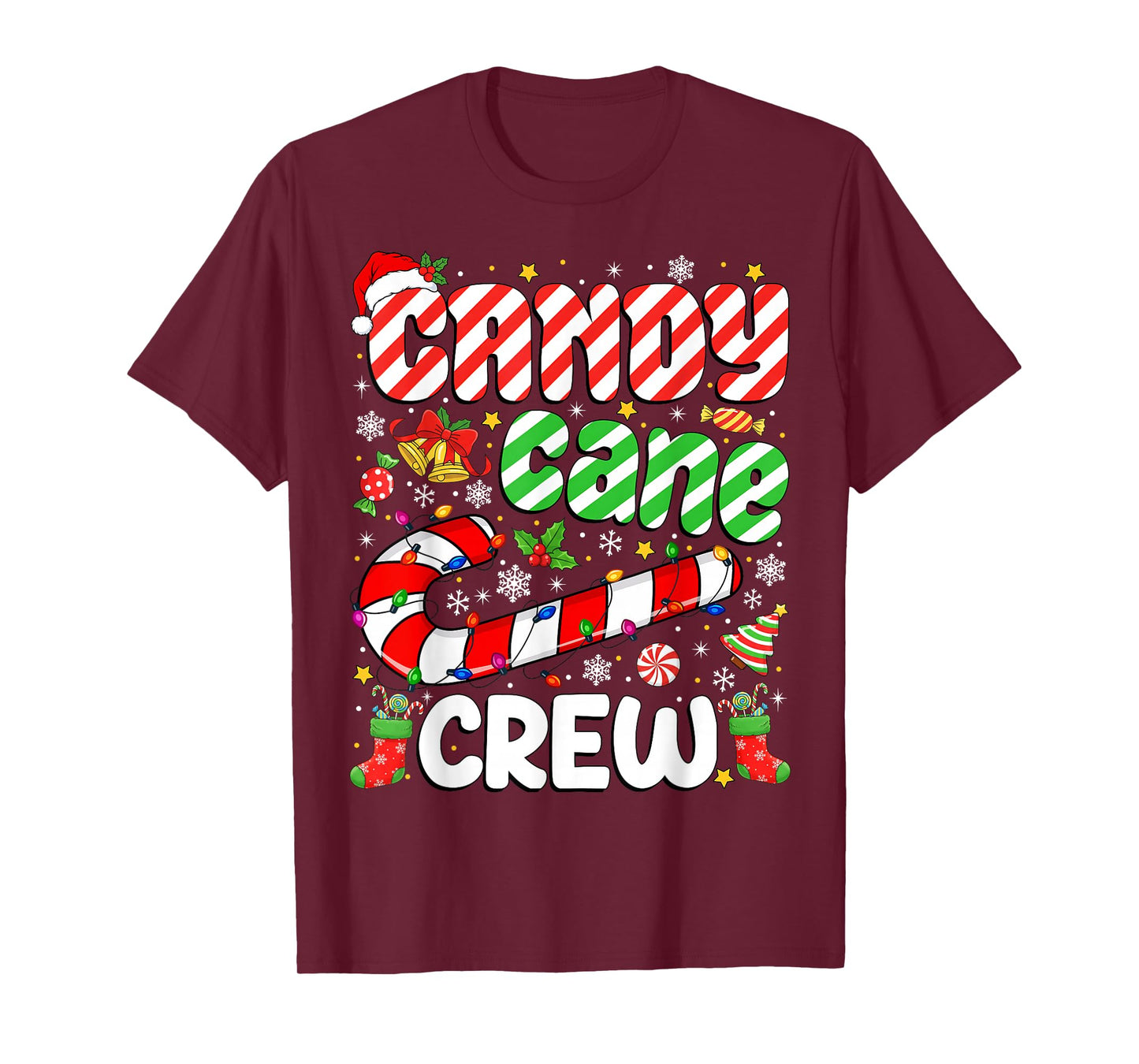 Candy Cane Crew Christmas Matching Family Pajama Candy Lover T-Shirt
