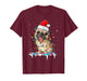 Pug Christmas Tree Lights Santa Dog Xmas T-Shirt