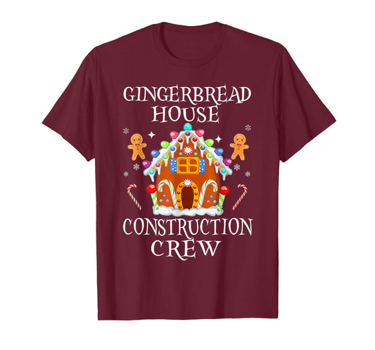 Gingerbread House Construction Crew Decorating Baking Xmas T-Shirt