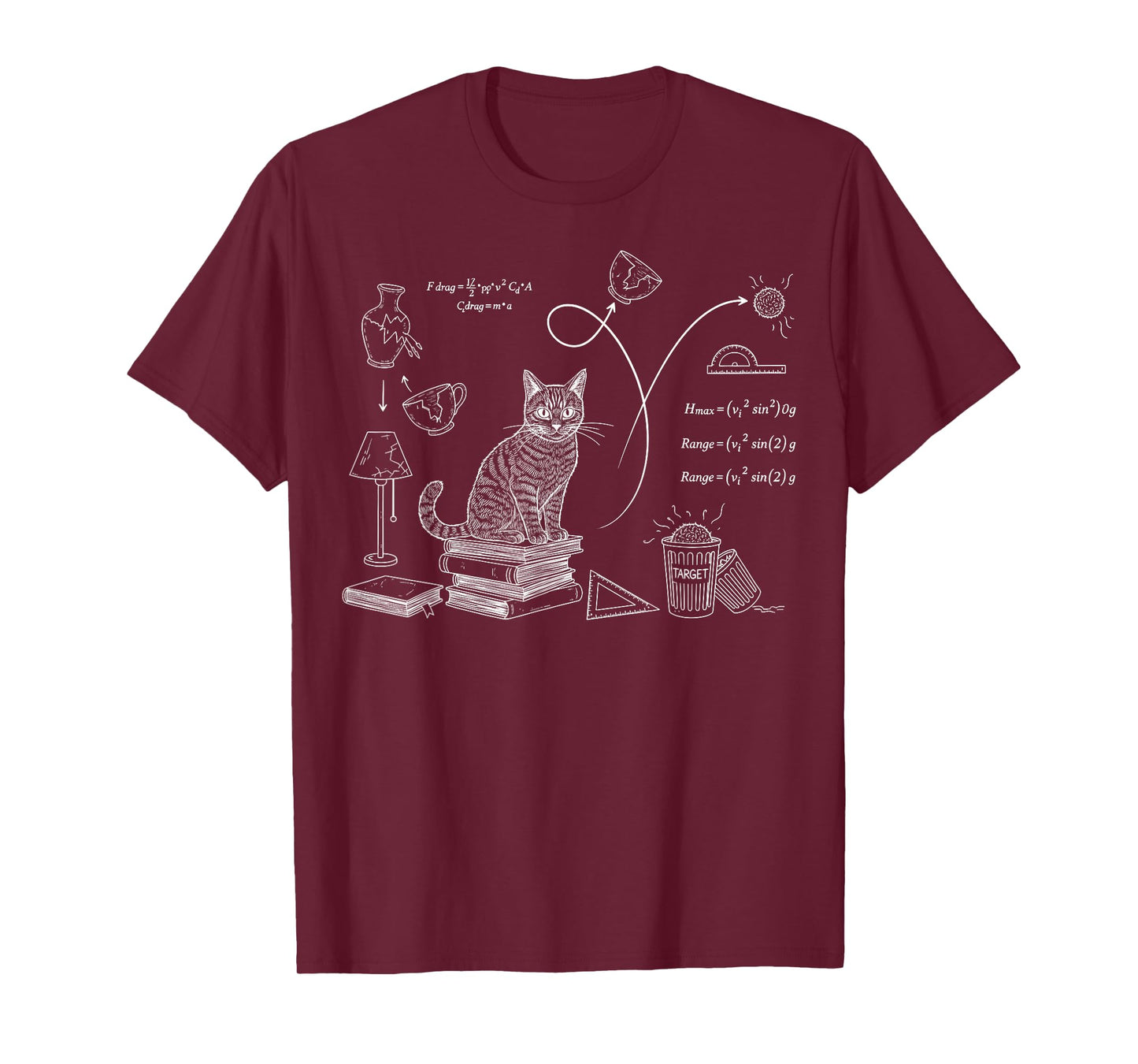 Funny Cat Math Physics Equations Science Humor T-Shirt