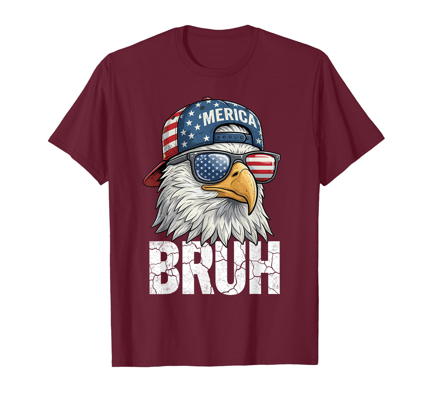Bruh Merica Bald Eagle 4th of July USA American Freedom Cool T-Shirt