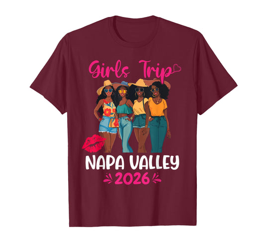 Black Girls Trip Napa Valley 2026 Vacation Matching T-Shirt