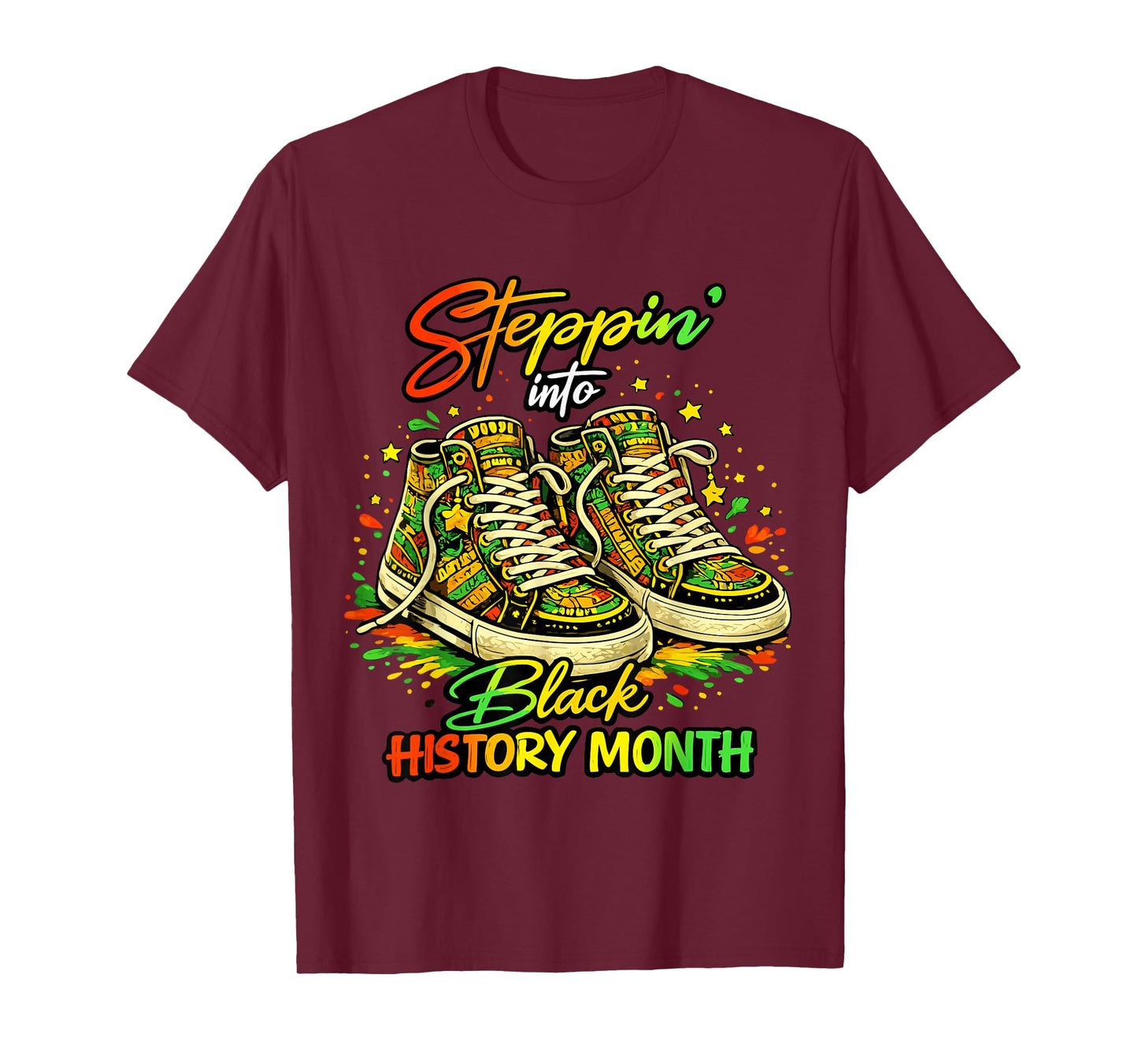 Stepping Into Black History Month High Man Woman Kids T-Shirt