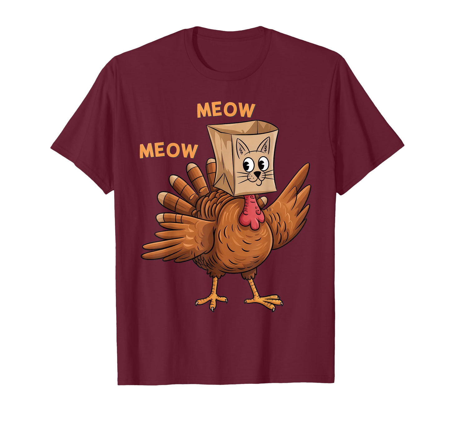 Thanksgiving Cat Fake Cat Meow Thanksgiving T-Shirt