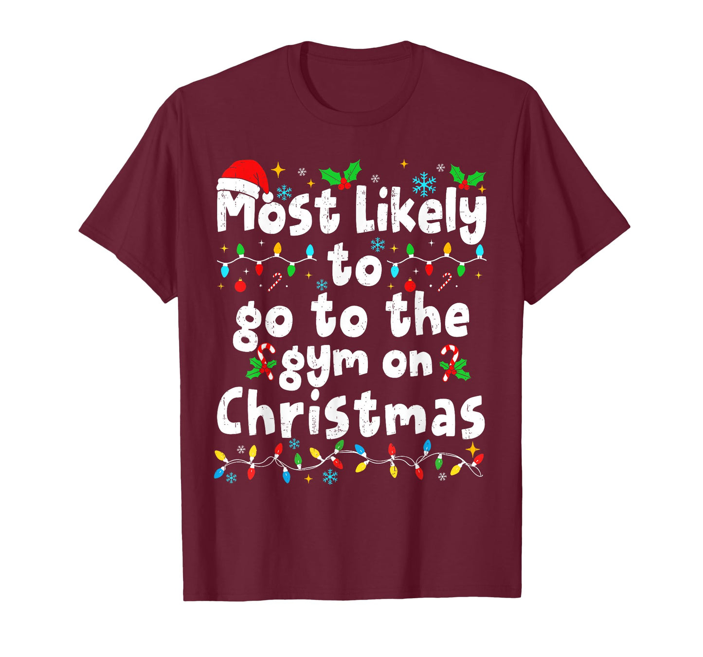 Most Likely to The Gym On Christmas Workout Matching Family T-Shirt