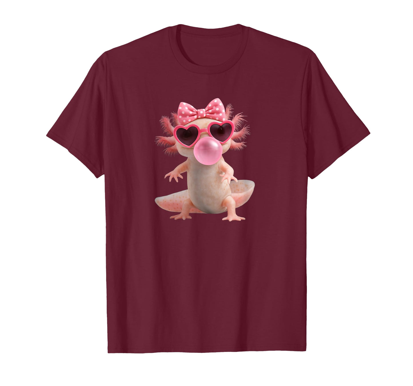 Axolotl Wearing Sunglasses Kawaii Axolotls Women Kids Girls T-Shirt