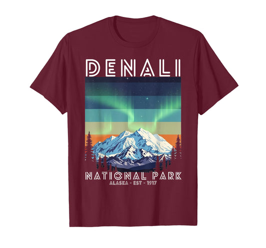 Denali National Park Vintage Alaska Denali Mountain Peak T-Shirt