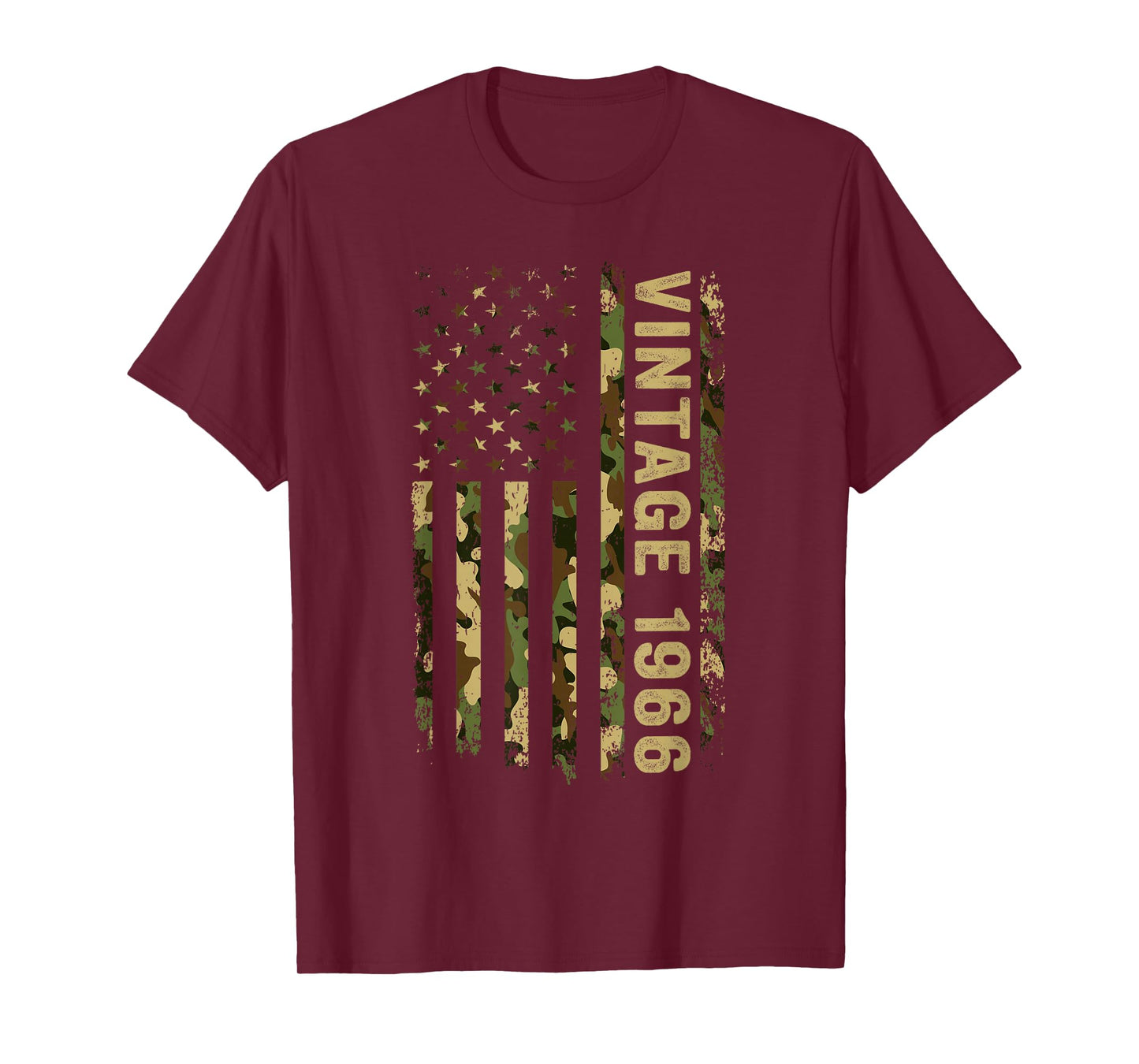 Vintage 1966 60th Birthday American Flag 60 Years Old Men T-Shirt