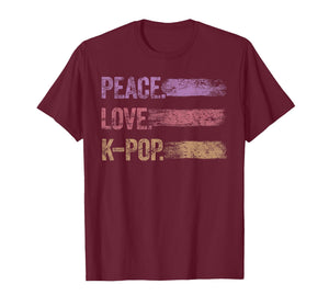Retro Headset Kpop Peace Love K-Pop Heart K Pop Girl T-Shirt