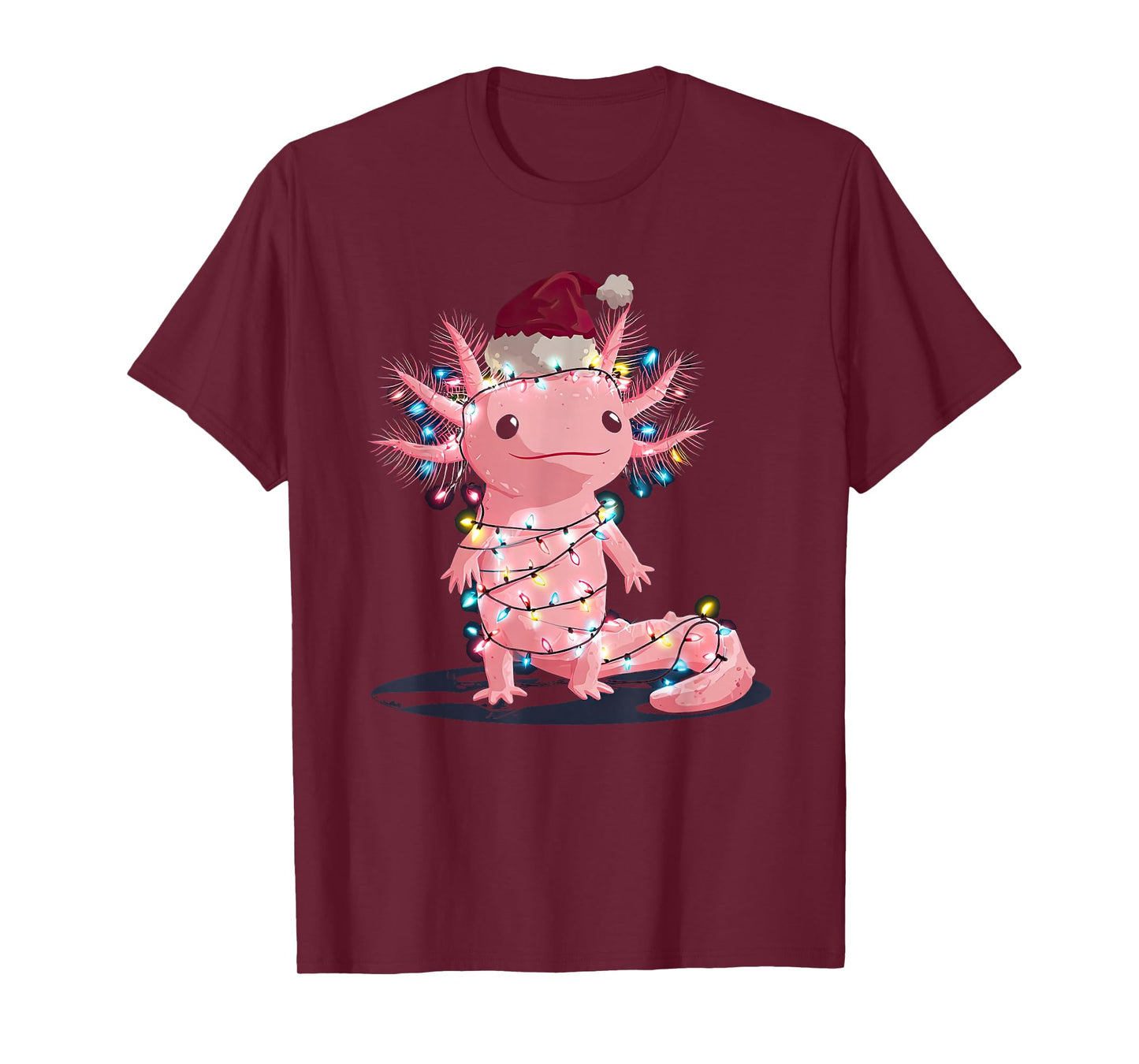 Funny Axolotl Christmas Graphics Animal Lights Lover T-Shirt