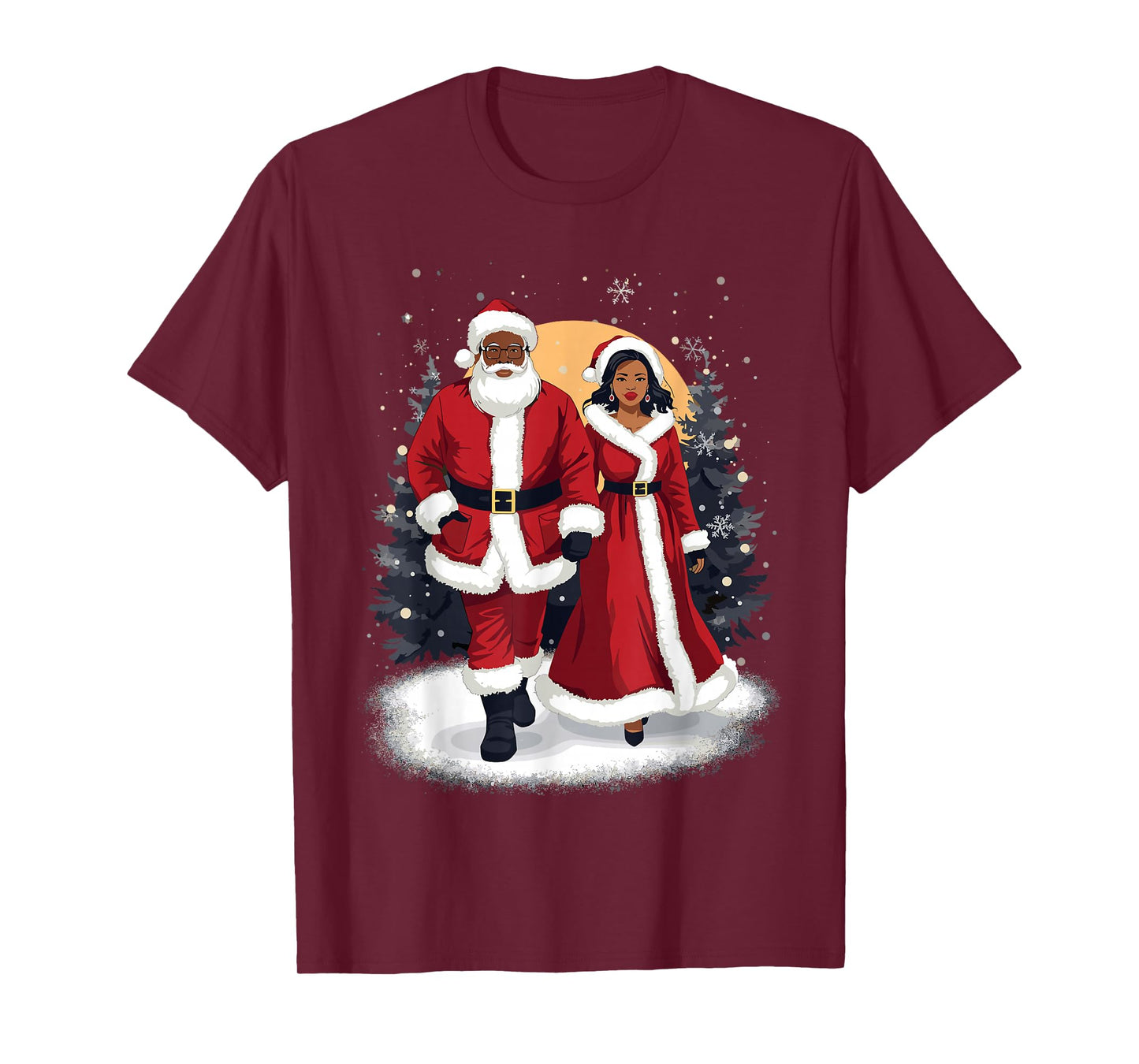 African American Santa Dancing with Mrs Claus for Christmas T-Shirt