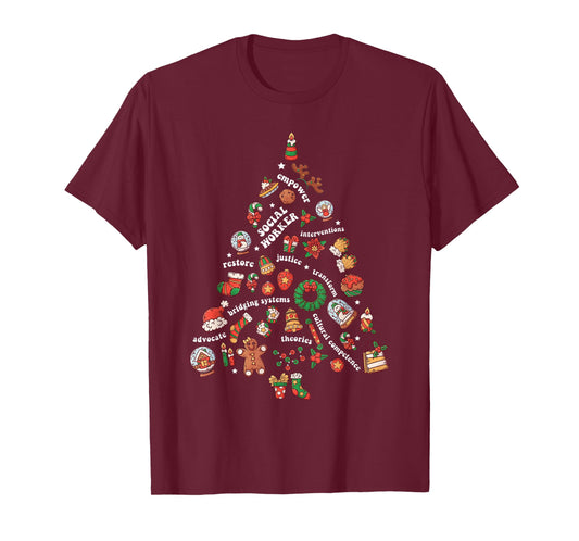 Social Worker Christmas Tree LMSW Social Work Xmas Holiday T-Shirt