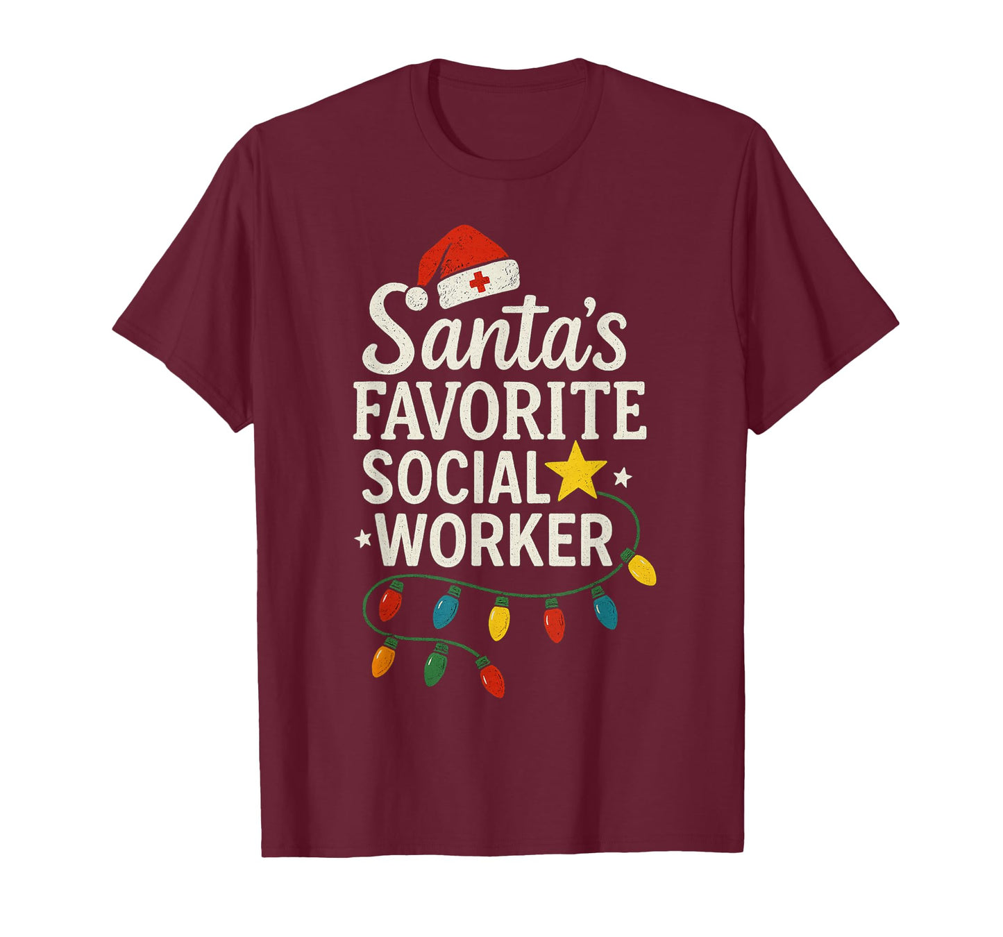 Santa's Favorite Social Worker Christmas Medical Social Work T-Shirt