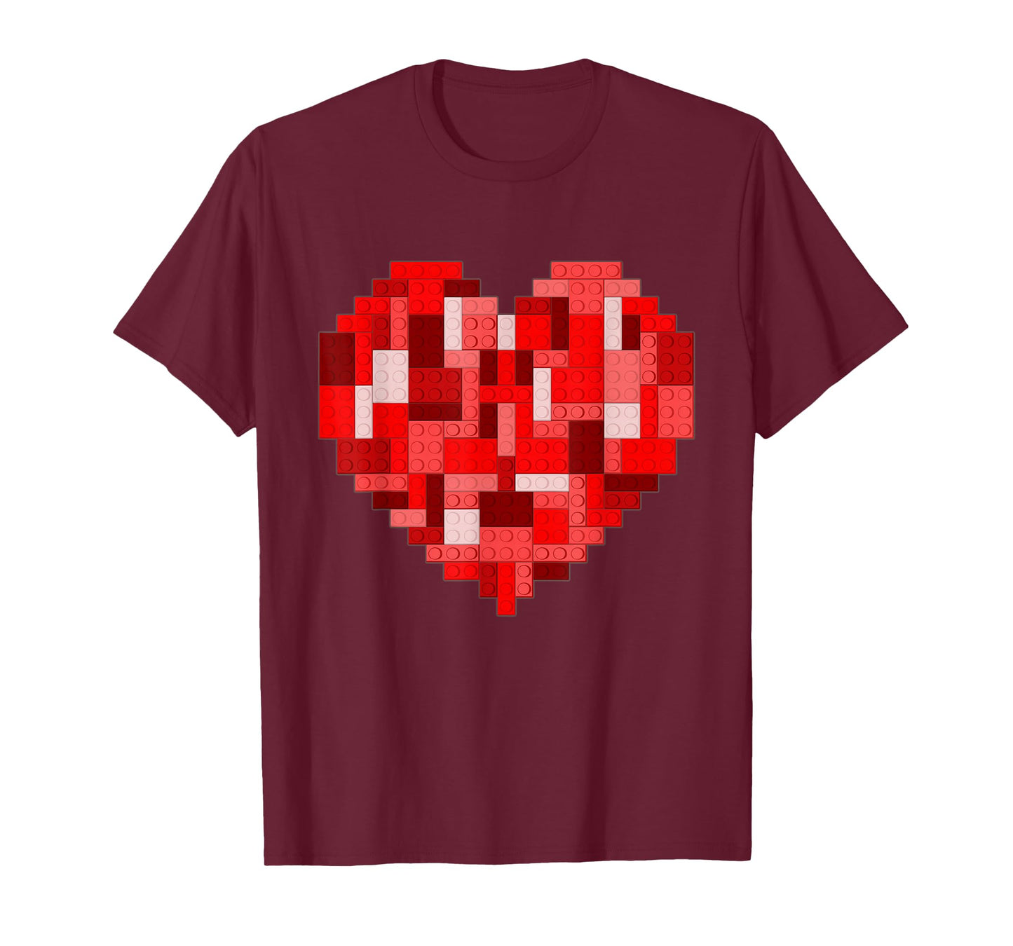 Valentines Day Heart Building Bricks Blocks Boys Kid Toddler T-Shirt