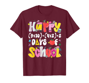 Happy 100 Days Math Equation 100th Day of School Teacher Kid T-Shirt