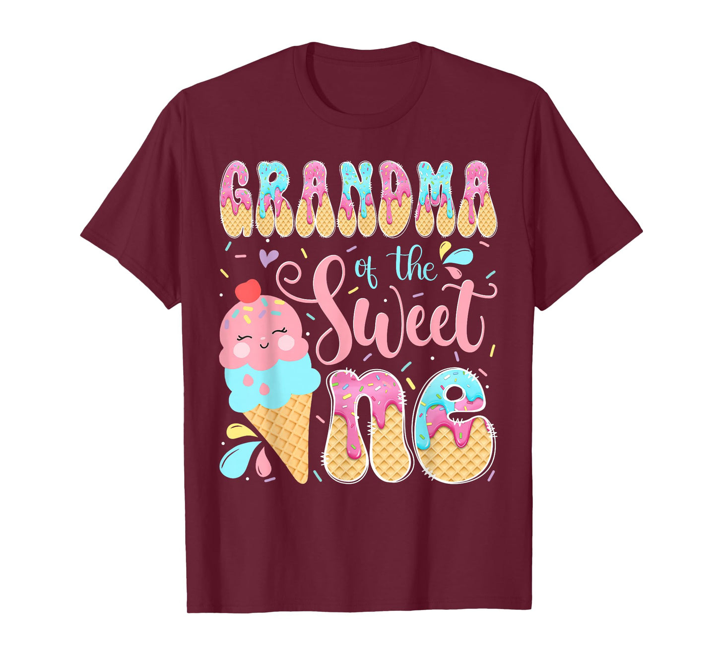 Grandma of The Sweet One Ice Cream 1St Birthday Girl T-Shirt