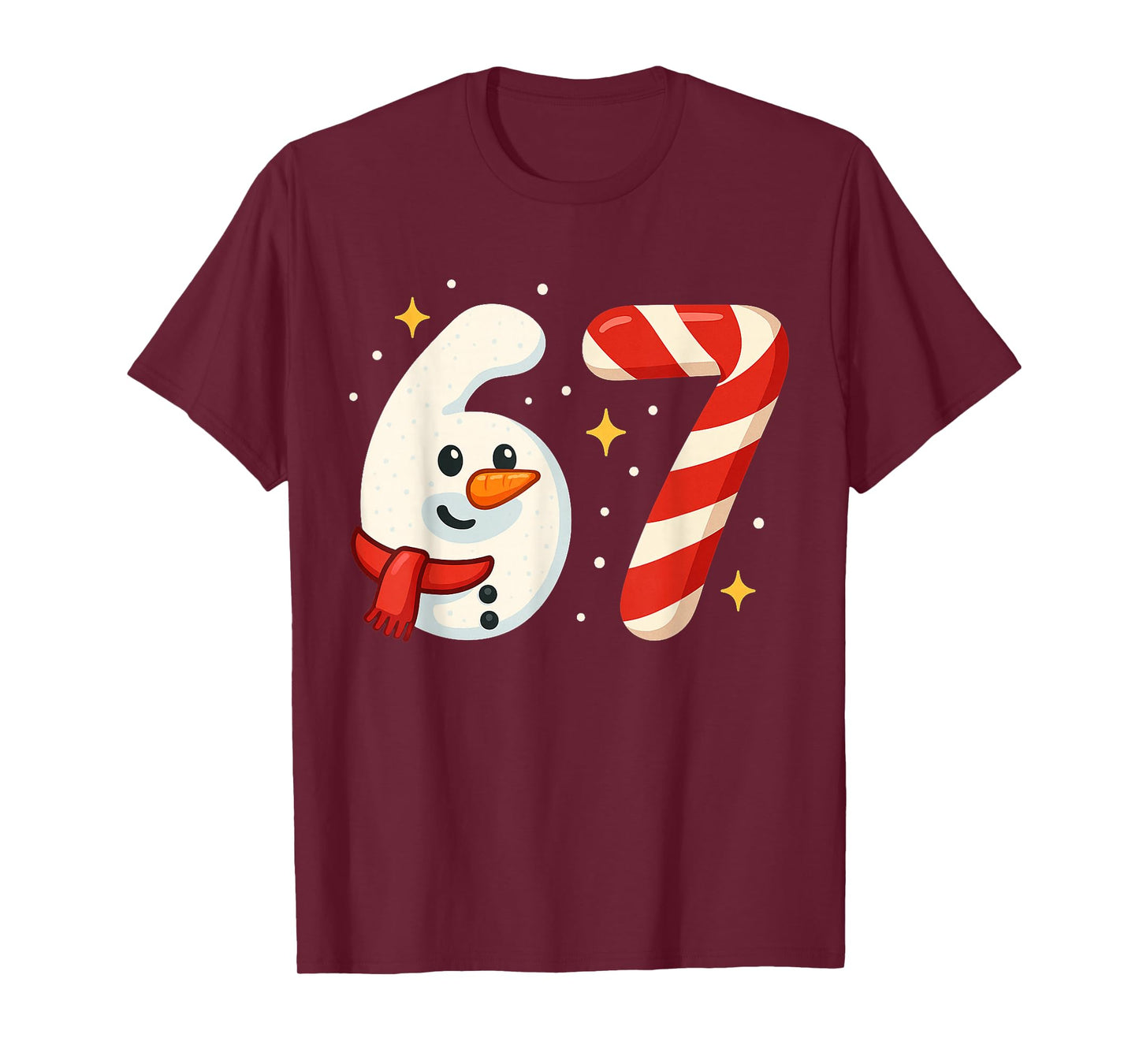 6 7 Meme Christmas Shirt 67 Six Seven Snowman Boy Girls Kids T-Shirt