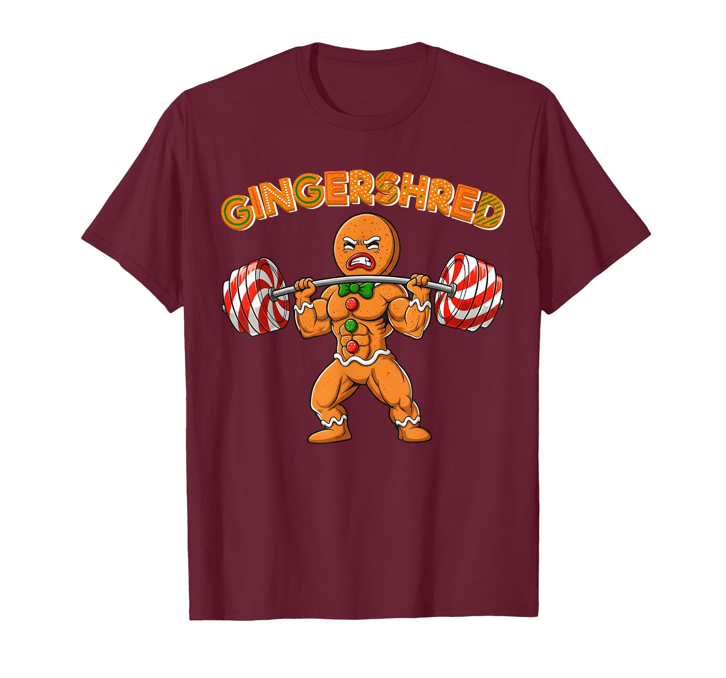 GingerShred Gingerbread Workout Pjs Christmas Xmas Men T-Shirt
