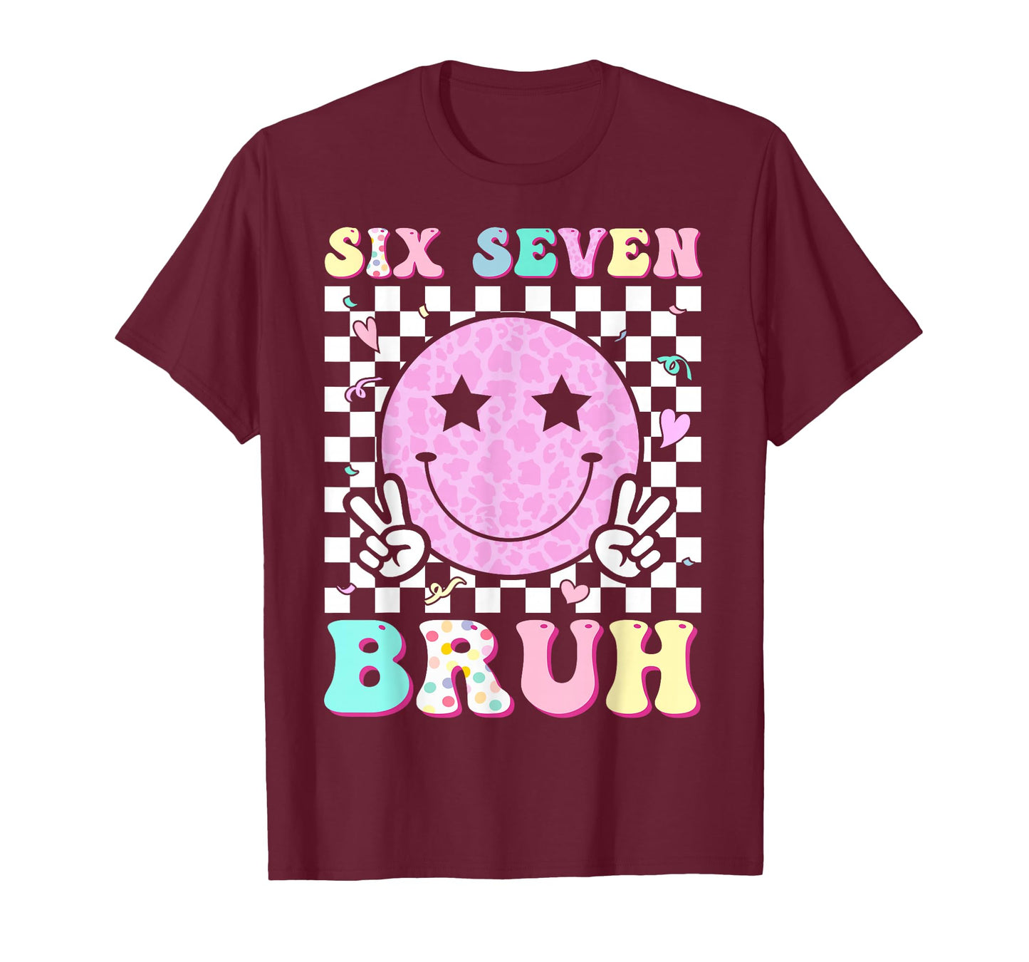 Funny 67 Meme Happy Face 6-7 Boys Kids Teens Six Seven Bruh T-Shirt
