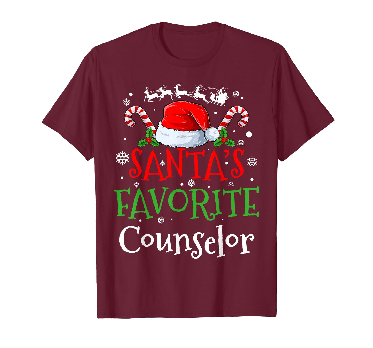 Santa's Favorite Counselor Christmas Party T-Shirt