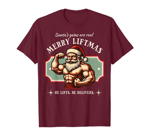 Merry Liftmas Gym Santa Funny Bodybuilder Bodybuilding T-Shirt