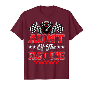 Race Car Birthday Party Aunt of The Fast One T-Shirt