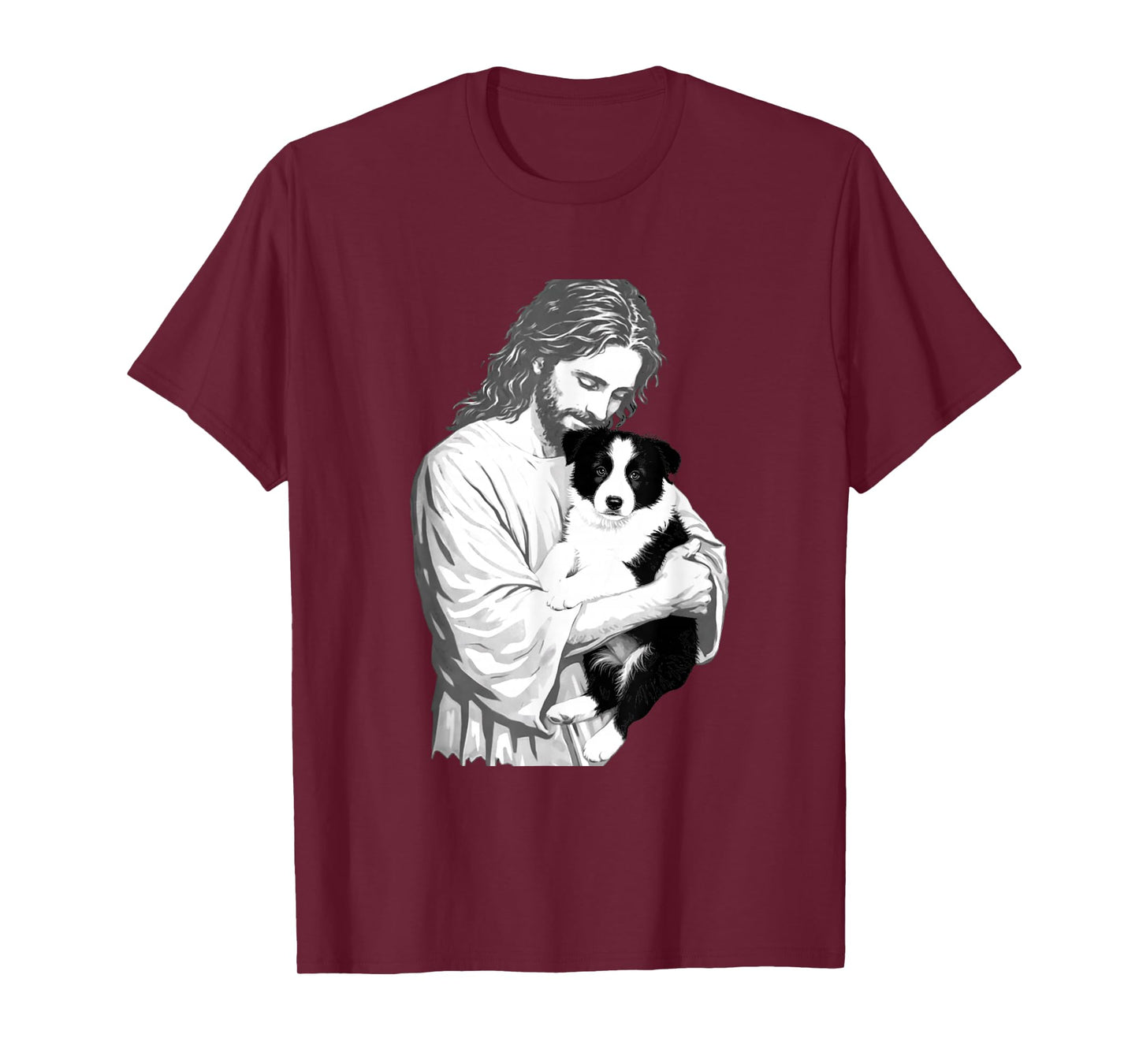 Funny Jesus Border Collie Dog Christian Faith Graphic T-Shirt